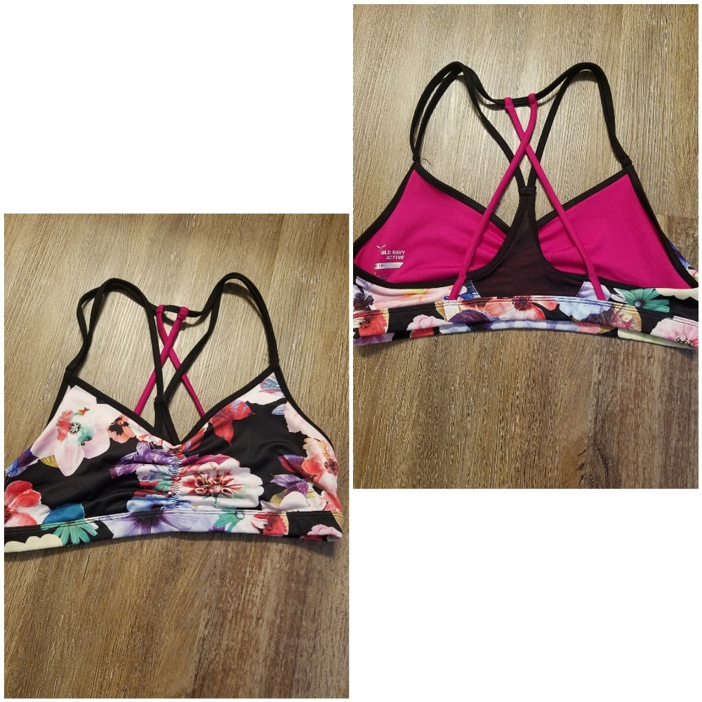 Old navy floral active bra